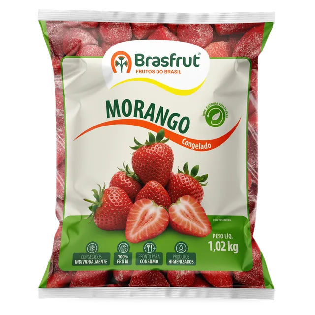 Morango Congelado, Pacote 1,02 kg (vendido por kg), Brasfrut