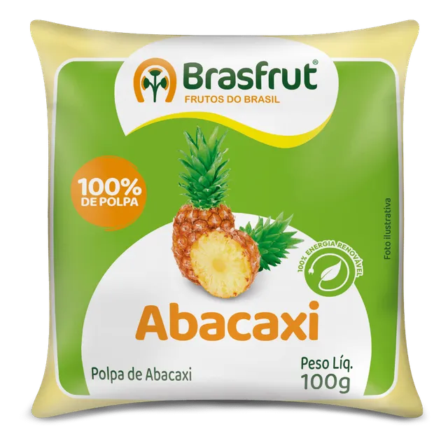 Polpa de Abacaxi, Pacote com 12 × 100 g, Brasfrut