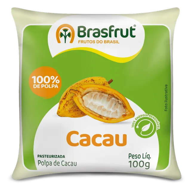 Polpa de Cacau, Pacote com 12 × 100 g, Brasfrut