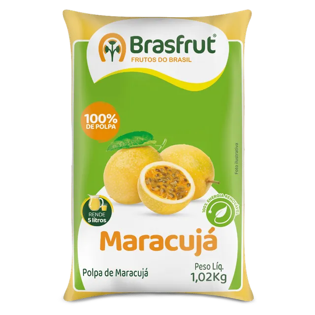 Polpa de Maracujá, Pacote 1,02 kg (vendido por kg), Brasfrut