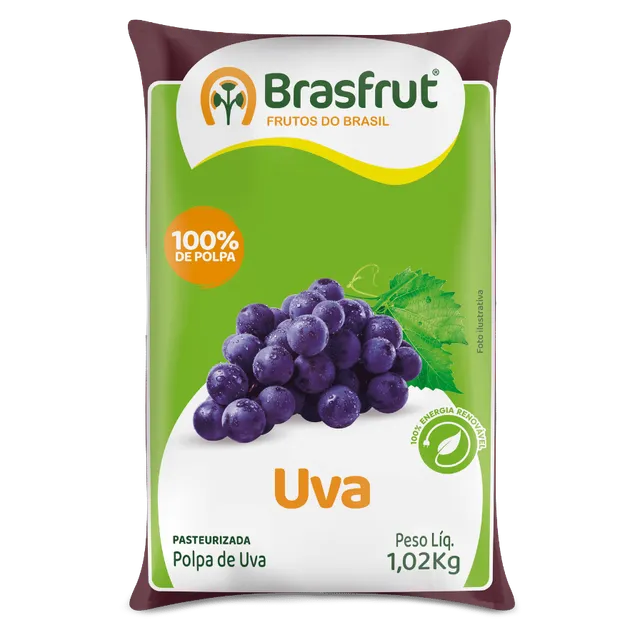 Polpa de Uva, Pacote 1,02 kg (vendido por kg), Brasfrut